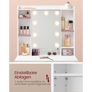Produktbild für Schminktisch Vasagle RDT126W01, mit Beleuchtung
