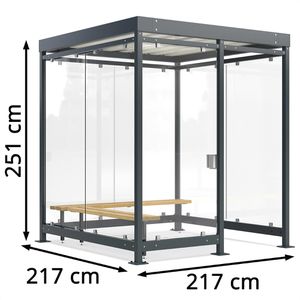 Produktbild für Personenunterstand WSM Professional Köln K2 c/b BS, anthrazit