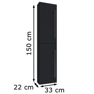 Produktbild für Bad-Hängeschrank VCM Badinos 914889, matt schwarz