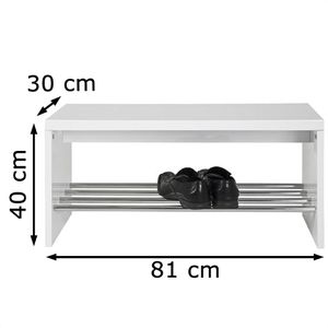 Produktbild für Schuhbank Haku-Möbel 95330, weiß, aus Holz
