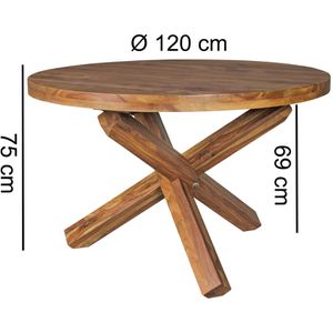 Produktbild für Esstisch Wohnling WL5.055, Sheesham-Massivholz