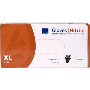 Produktbild für Einmalhandschuhe Abena Classic Sensitiv, schwarz, 100 Stück