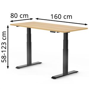 Produktbild für Schreibtisch FlexiSpot E7B 2026, ahorn / schwarz