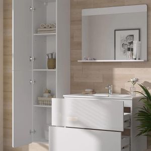 Produktbild für Badmöbel-Set Vicco Izan, weiß Hochglanz, 3-teilig