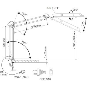 Produktbild für Schreibtischlampe Maul Maulatlantic, schwarz, LED