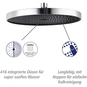 Produktbild für Duschsystem Wenko Softwater, verchromt / schwarz