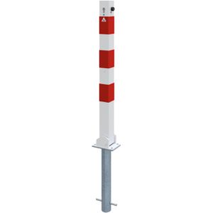 Produktbild für Absperrpfosten Schake 470UZHB+2, 2 Ösen, rot/weiß, aus Metall