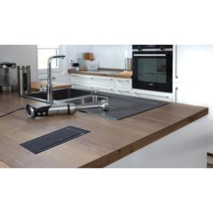 Produktbild für Einbausteckdose EVOline BackFlip, mit 3 m Kabel, klappbar