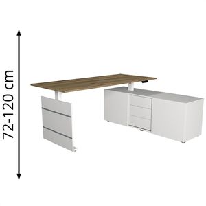 Produktbild für Schreibtisch Kerkmann Move 3, 3844, asteiche, mit Sideboard