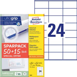 Produktbild für Universaletiketten Zweckform 6602, weiß