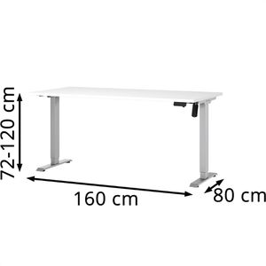 Produktbild für Schreibtisch Germania Profi 3.0, 8024-639, weiß / silber