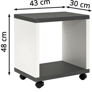 Produktbild für Beistelltisch Haku-Möbel 87584, Cube, granit / weiß, aus Holz