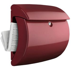 Produktbild für Briefkasten Burg-Wächter Piano 886 R, weinrot, aus Kunststoff
