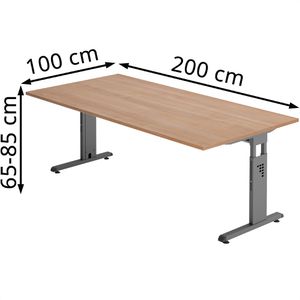 Produktbild für Schreibtisch Hammerbacher O-Serie, nussbaum / graphit