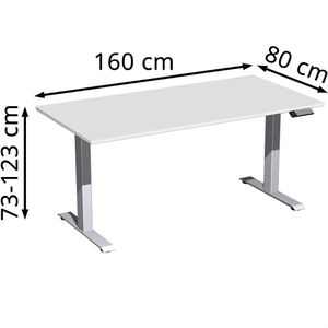 Produktbild für Schreibtisch Geramöbel Elevate Basic, lichtgrau / silber