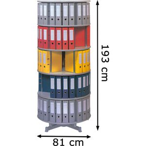 Produktbild für Ordnerdrehsäule Reef R2081B5, lichtgrau, 5 Etagen