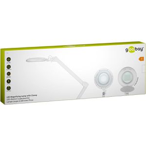 Produktbild für Lupenleuchte Goobay weiß, 127 m Glaslinse, dimmbar, LED