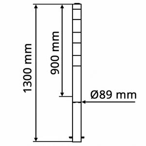 Produktbild für Absperrpfosten Schake 489BG+2, 2 Ösen, schwarz/gelb, Metall