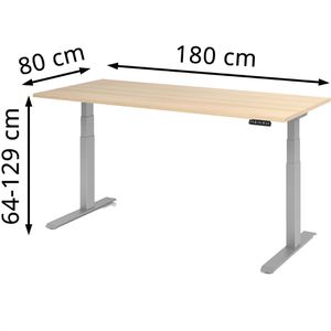Produktbild für Schreibtisch Hammerbacher XDKB 19, eiche / silber