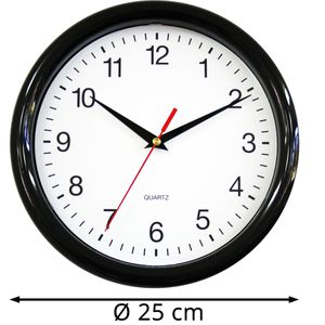 Produktbild für Wanduhr Eurotime 82222, Kunststoff, analog, Quarzuhr