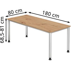 Produktbild für Schreibtisch Hammerbacher H-Serie, asteiche / silber