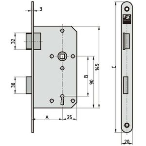 Produktbild für Einsteckschloss BASI 9220-5518, DIN rechts