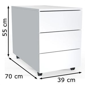 Produktbild für Rollcontainer VCM Dalosa 70 918328, aus Holz, weiß