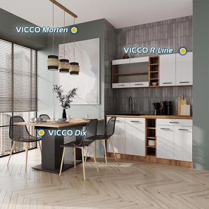 Produktbild für Esstisch Vicco Dix, goldkraft eiche / anthrazit