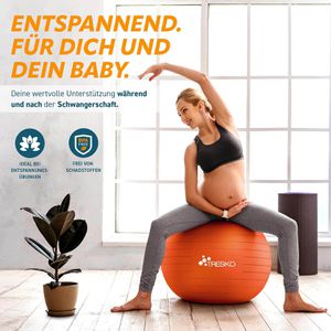 Produktbild für Gymnastikball Tresko Anti-Burst, mit Luftpumpe