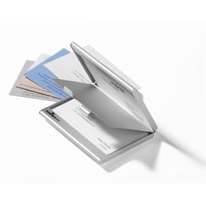 Produktbild für Visitenkartenetui Durable 243323 Duo, silber