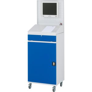 Produktbild für Computerschrank Rau SMK, lichtgrau / blau