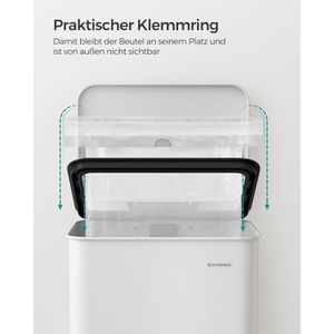 Produktbild für Mülleimer Songmics LTB540W4002, weiß