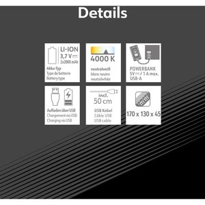 Produktbild für Baustrahler Müller-Licht Dallas, LED, mit integriertem Akku