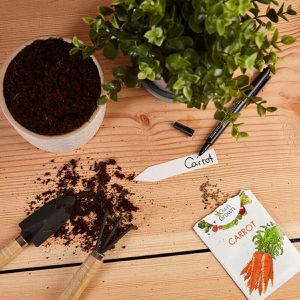 Produktbild für Pflanzenschilder OwnGrown Stecketiketten-Set Plastikstäbe weiß