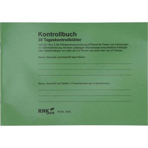 Kontrollbuch RNK 3095, A5 quer, 30 Blatt