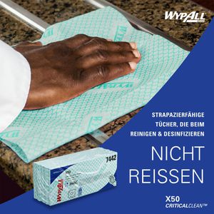 Produktbild für Einwegtücher Wypall Critical Clean X50, 7442, grün