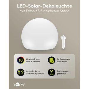 Produktbild für Wegeleuchte Goobay 80204, weiß, mit Solar