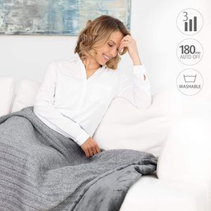 Produktbild für Heizdecke Medisana HB 680 Strick-Kuschelheizdecke, grau