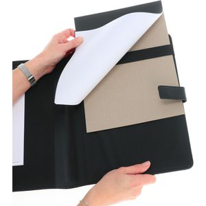 Produktbild für Schreibmappe Alassio 30073, Fano, schwarz, Kunstleder