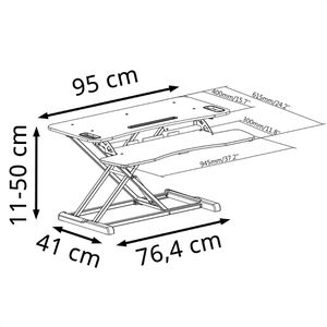 Produktbild für Schreibtischaufsatz Digitus DA-90380-1, schwarz