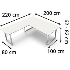 Produktbild für Schreibtisch Kerkmann Aveto 4385, weiß / silber