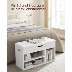 Produktbild für Schuhbank Vasagle LHS30W, weiß, aus Holz