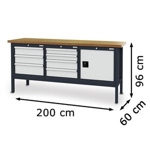 Produktbild für Werkbank Simplaflex CL666341KW20, lichtgrau