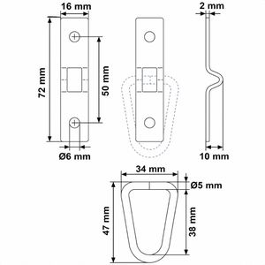 Produktbild für Zurrösen ProPlus 342132V05 für Anhänger &amp; Transporter