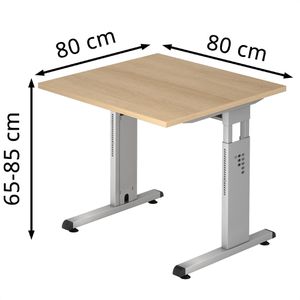 Produktbild für Schreibtisch Hammerbacher O-Serie, eiche / silber