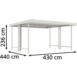 Produktbild für Fahrradunterstand WSM Leipzig L44, grauweiß, aus Metall