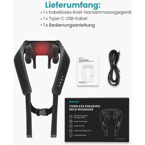 Produktbild für Nackenmassagegerät Nekteck 6D Shiatsu, schwarz, mit Akku