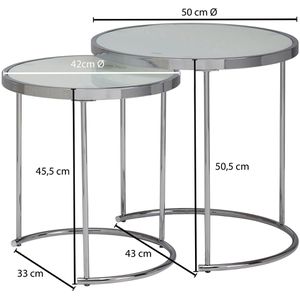 Produktbild für Beistelltisch Wohnling WL5.986, weiß, aus Metall