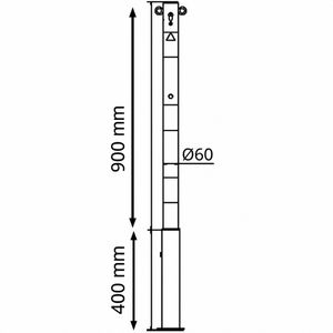 Produktbild für Absperrpfosten Schake 460ZB+2, 2 Ösen, rot/weiß, aus Metall