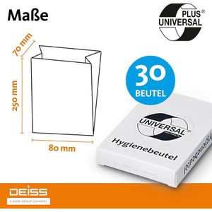 Produktbild für Hygienebeutel Deiss Universal 56941, weiß, Folie